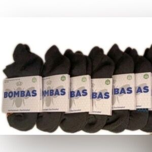 6 pairs of Bombas Women's No-Show Socks Black with Blue and Orange Accents